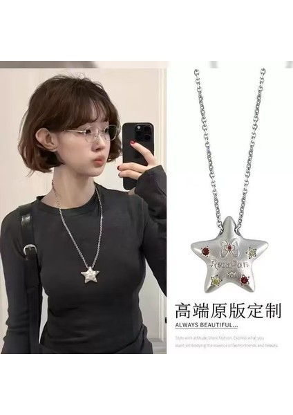 Yeni Perçin Metal Deri Yaka Crockpunk Aşk Kız Kültür Niş Kolye (Yurt Dışından)