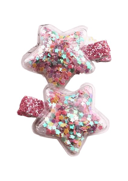 2pcs/lot Parlayan Yıldız Saç Klips Hızlı ve Bebek Saç Tokaları Kız Yıldız Klips Kızlar Sequins Saç Tokası Saç Aksesuarları: 5 Renkli Yıldız (Yurt Dışından)
