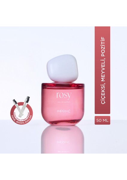 Rosy Edp Kadın Parfüm 50ML | Çiçeksi & Meyveli | Ahududu, Gül, Zambak, Kaşmir, Vanilya, Amber