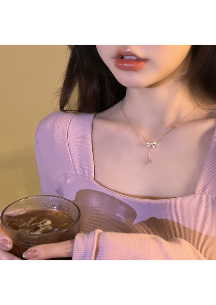 Yeni Kolye Niş Tasarım Birinci Sınıf Mizaç Duygusu Basit Köprücük Kemiği Zinciri Çok Yönlü Basit Hafif Lüks Kolye (Yurt Dışından)