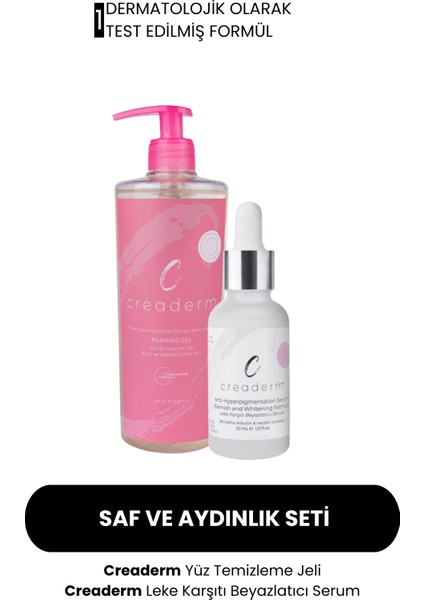 Saf ve Aydınlık Seti (Yüz Temizleme Jeli & Leke Karşıtı Beyazlatıcı Serum) fiyatları