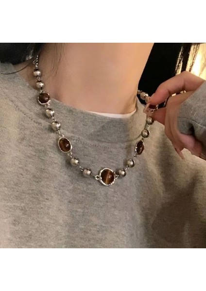 Yeni Perçin Metal Deri Yaka Crockpunk Aşk Kız Kültür Niş Kolye (Yurt Dışından)