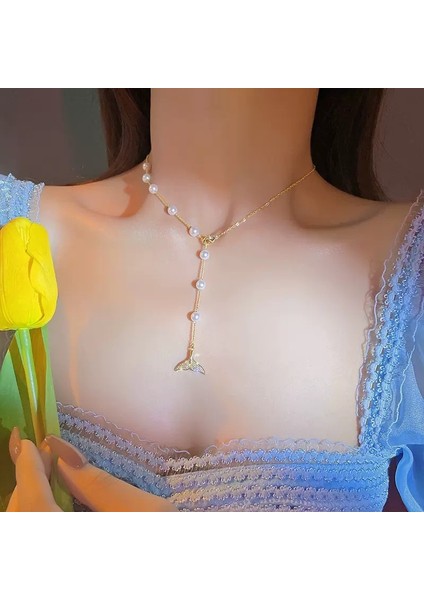 Yeni Ekleme Japonya ve Güney Kore Kolye Tasarım Duygusu Gelişmiş Hafif Lüks Niş Köprücük Kemiği Zinciri, Kadın Kolye (Yurt Dışından)