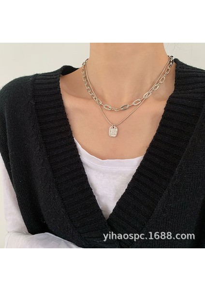 Yeni Perçin Metal Deri Yaka Crockpunk Aşk Kız Kültür Niş Kolye (Yurt Dışından)