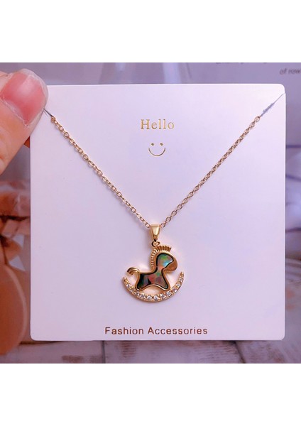 Yeni Avrupa ve Amerika Birleşik Devletleri Moda Lüks Niş Mücevher Deniz Dünyası Kolye Bakır Kaplama 18K Kolye Titanyum Çelik Köprücük Kemiği Zinciri (Yurt Dışından)