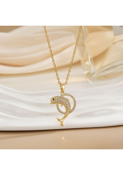 Yeni Çelik Köprücük Kemiği Zinciri Dönen Kolye Kolye Kadın Basit Yüz Aksesuarlı Hafif Lüks (Yurt Dışından)