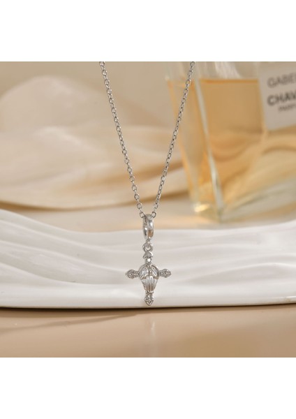 Yeni Avrupa ve Amerika Birleşik Devletleri Moda Lüks Niş Mücevher Deniz Dünyası Kolye Bakır Kaplama 18K Kolye Titanyum Çelik Köprücük Kemiği Zinciri (Yurt Dışından)