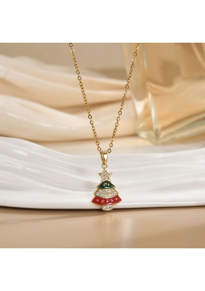 Yeni Basit Kakma Zirkonya Yay Kolye Kadın Basit Yüksek Sınıf Mücevher Duygusu Titanyum Çelik Renk Kaybetmez (Yurt Dışından)