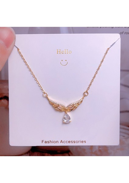 Yeni Bakır Kaplama Mikro-Set Zirkon Metin Tasarımı Moda Basit ve Çok Yönlü Kolye Ucu Kolye (Yurt Dışından)