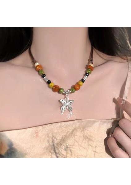 Yeni Perçin Metal Deri Yaka Crockpunk Aşk Kız Kültür Niş Kolye (Yurt Dışından)