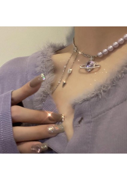 Yeni Vibe Sense Iyi Şanslar Istifleme Kolye Kısa Kolye Sevimli Köprücük Kemiği Zinciri (Yurt Dışından)