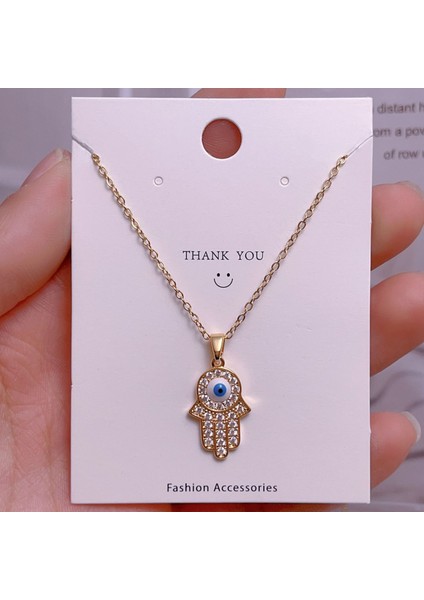 Yeni Çelik Köprücük Kemiği Zinciri Dönen Kolye Kolye Kadın Basit Yüz Aksesuarlı Hafif Lüks (Yurt Dışından)