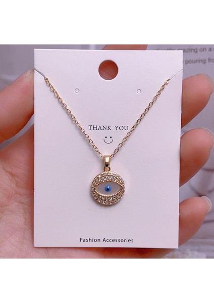 Yeni Çelik Köprücük Kemiği Zinciri Dönen Kolye Kolye Kadın Basit Yüz Aksesuarlı Hafif Lüks (Yurt Dışından)