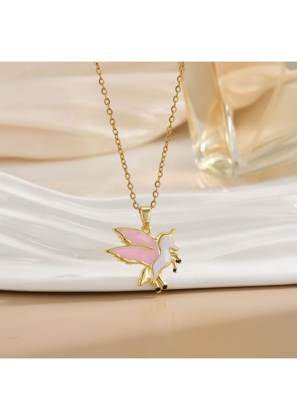 Yeni Avrupa ve Amerika Birleşik Devletleri Moda Lüks Niş Mücevher Deniz Dünyası Kolye Bakır Kaplama 18K Kolye Titanyum Çelik Köprücük Kemiği Zinciri (Yurt Dışından)