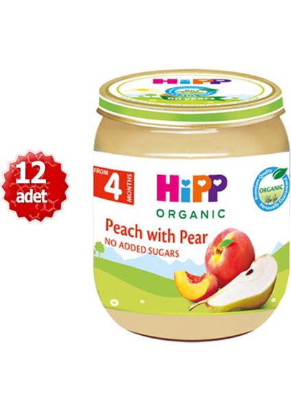 Organik x 12 Adet Armutlu Şeftali Püresi 125 gr fiyatları