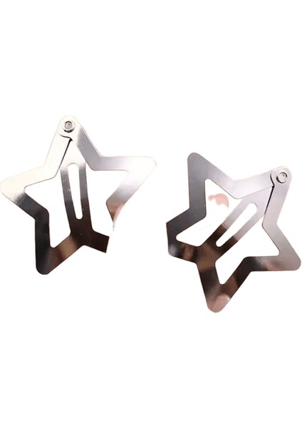 10/25/50/100/200PCS Y2K Gümüş Yıldız Saç Klipleri Kızlar Için Metal Snap Klip Saç Tokaları Ettes Saç Kavrama Mücevher Saç Aksesuarlarırenk: 10 Adet (Yurt Dışından)