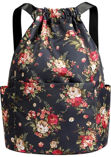 Drawstring Katlanabilir Büyük Kapasiteli Kuru U Ayırma Seyahat Sporları Sırt Çantası Egzotik Çekme Salonu Çuval Sırt Çantası Torbası Renk: C/beden: Tek Beden (Yurt Dışından)