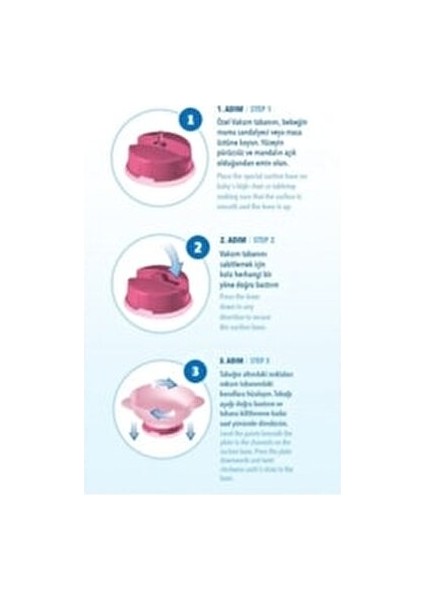 Vakumlu Mama Tabağı ve Kaşık Seti Yumuşak Malzemeden 0-3 Yaş Bebekler İçin