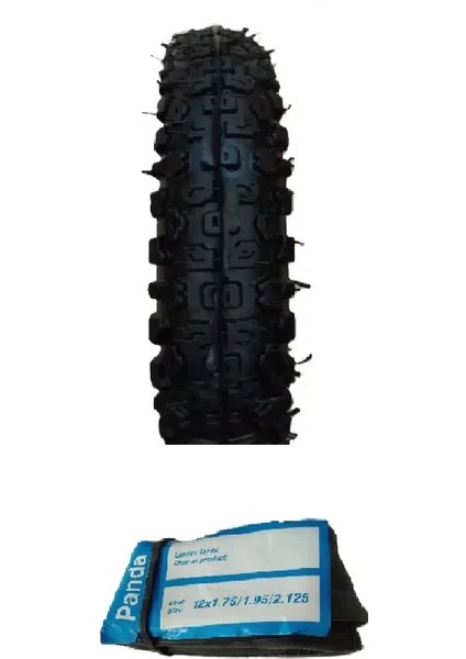 Diamond 12 Jant 12X1.75/1.95 Bisiklet Dış Lastiği Kalın Tırnak + Panda Iç Lastik Seti