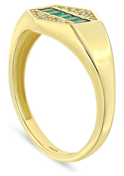 Altın Renkli Taşlı Yüzük - 14K fiyatları