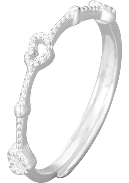 S925 Ayar Gümüş Aşk Açık Yüzük Şeftali Kalp Gümüş Yüzük Yüzüğü Kadın (Yurt Dışından)