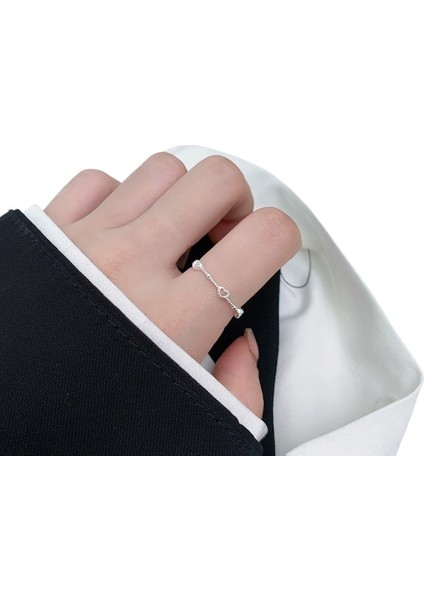 S925 Ayar Gümüş Aşk Açık Yüzük Şeftali Kalp Gümüş Yüzük Yüzüğü Kadın (Yurt Dışından) fırsatları