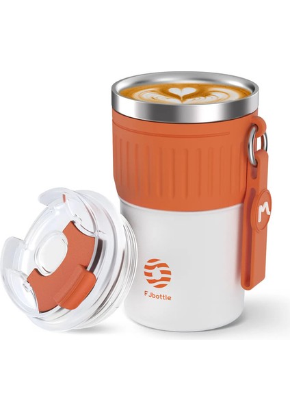 Feijian-Steasless Çelik Kahve Kupası, Çay Için Araba Termos Kupası, Sızıntı_ Geçirmez, Seyahat Termo Kupası, Hediye Kupası, 400ML Kapasite: 400ML/RENK: Portakal (Yurt Dışından)