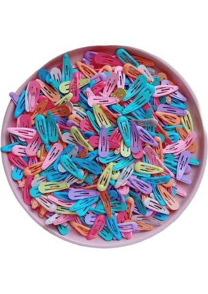 30PCS/LOT Çocuklar Saç Tokası Alaşım Saç Aksesuarları Katı Şeker Renkli Saç Klipsleri Diy 3cm Sevimli Küçük Kafa Ettes Kızlar Headdresscolor: 30PCS (Yurt Dışından)