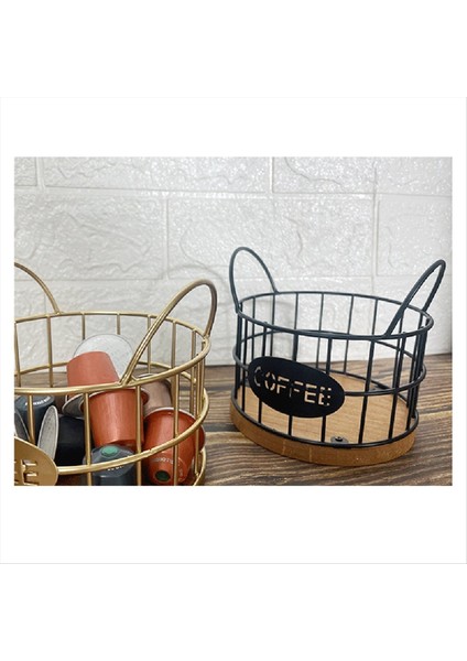 Ahşap Kahve Kapsül Düzenleyici Mutfak Tezgahı Saklama Sepeti, B (Yurt Dışından) indirimleri