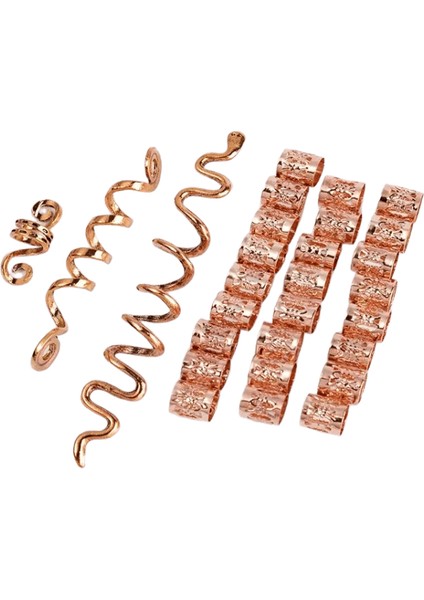 Avrupa ve Amerikan Popüler Viking Celtic Knot Retro Etnik Stil Spiral Yılan Şeklinde Kirli Örgü Klip Accessories Metal Renk: Gül Altın (Yurt Dışından)