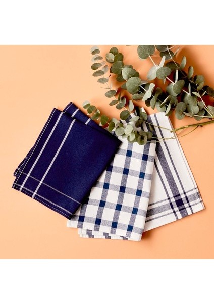 %100 Pamuk Liberty Kurulama Bezi Seti 3'lü Lacivert (45X65 Cm) (Yurt Dışından)