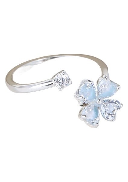 Kalp Şeklinde Dört Yapraklı Yonca Dönen Yüzük, Ayarlanabilir Açık Yüzük, Kadın Işaret Parmağı Yüzüğü (Yurt Dışından) fiyatları