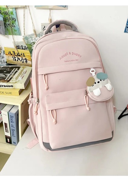 Modaya Sevimli Çift Omuzlu Sırt Çantası: Orta/lise ve Kolej Damızlığı Için Hafif, Su Geçirmez Büyük Kapasiteli Okul Çantası: Pembe/boyut: 15 Inç (Yurt Dışından)