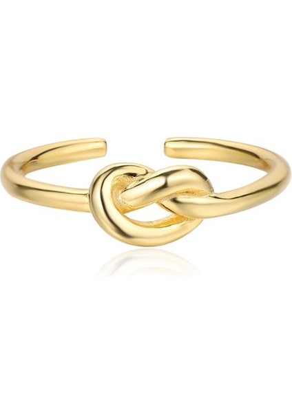 Kadınlar Için Tasarım, Açık Kalp Şekli ve Düğüm Desenli S925 Ayar Gümüş Kalp Yüzük (Yurt Dışından)