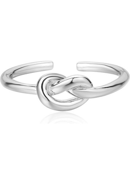 Kadınlar Için Tasarım, Açık Kalp Şekli ve Düğüm Desenli S925 Ayar Gümüş Kalp Yüzük (Yurt Dışından)