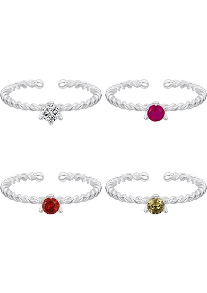 Kadınlar Için Bükülmüş Zirkonyum Altı Uçlu Serçe Parmak Yüzüğü, S925 Ayar Gümüş Açık Yüzük. (Yurt Dışından) fiyatları