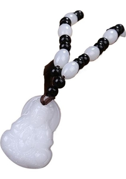 Barış ve Güvenlik Için Saf Beyaz Yeşim Guanyin Buda Kolyesi, Erkekler ve Kadınlar Için Uygundur, Çift Kolyesi. (Yurt Dışından)