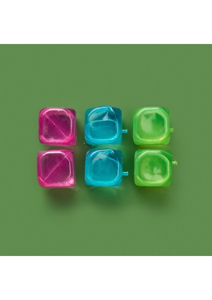 Kare 6'lı Plastik Buz Küpü - Renkli