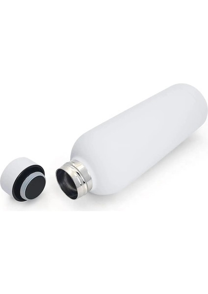 Su 500ML Paslanmaz Çelik Küçük Ağız Termos Spor Su Isıtıcısı Soğuk Termal Kupa Korunabilir Yalıtılabilir Kupa Spor Salonu Su Su Isıtıcısı Kapasite: 500ML/RENK: Beyaz (Yurt Dışından)