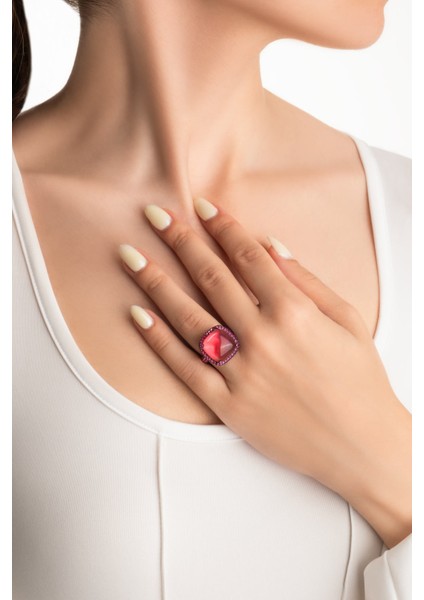 Sihirli Ayna 18 Ayar Sarı Altın Kaplama Gümüş Tasarım Yüzük fırsatları