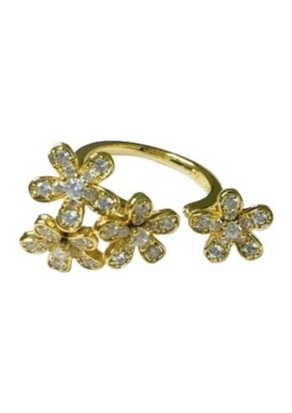 Kadınlar Için S925 Ayar Gümüş Çiçek Yüzük, Papatya Çiçek Açık Yüzük (Yurt Dışından)