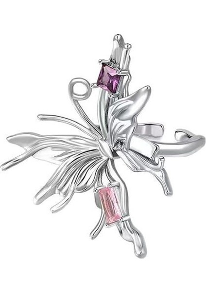 Kadınlar Için Kırmızı Kelebek Yüzük, Işaret Parmağı Için Ayarlanabilir Açıklık. (Yurt Dışından)