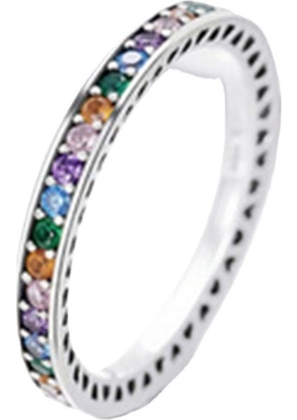 Gökkuşağı Zirkon Yüzük (Beden: 7) (Yurt Dışından)