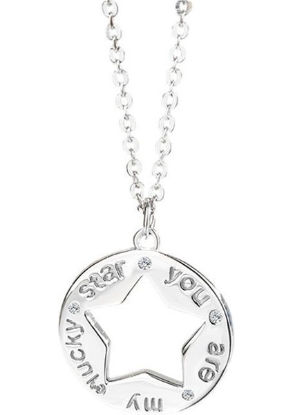 925 Ayar Gümüş Şanslı Yıldız Çift Kolye (Yurt Dışından)