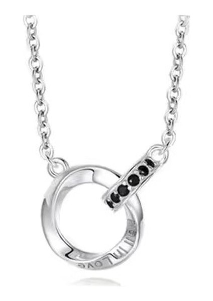 Möbius Şeritli Çift Halka Kolye, Çift Köprücük Kemiği Zinciri (Yurt Dışından)