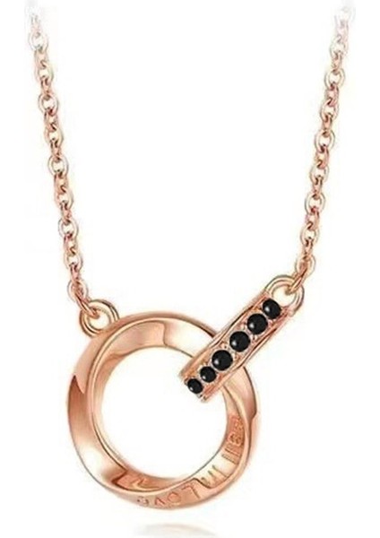 Möbius Şeritli Çift Halka Kolye, Çift Köprücük Kemiği Zinciri (Yurt Dışından)