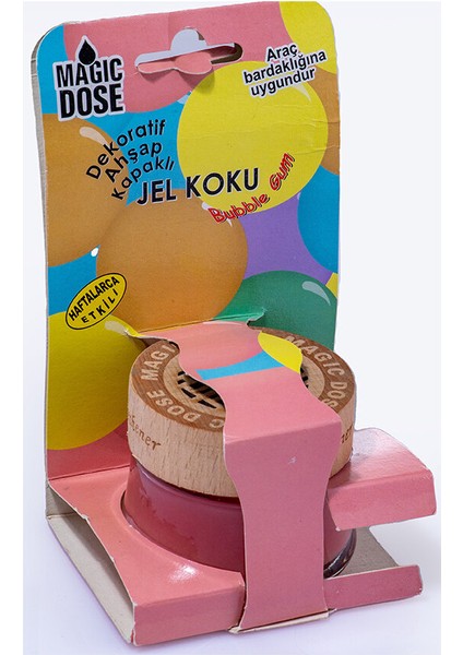 2 Adet Magic Dose Dekoratif Ahşap Kapaklı Jel Koku 50ML - Sakız fiyatları