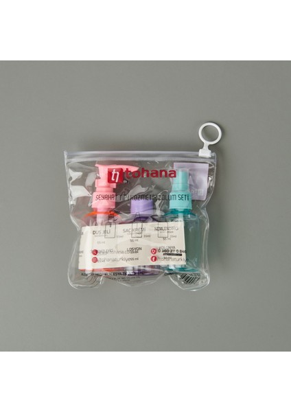 Seyahat Tipi Kozmetik Dolum Seti - Renkli - 14X14 cm modelleri