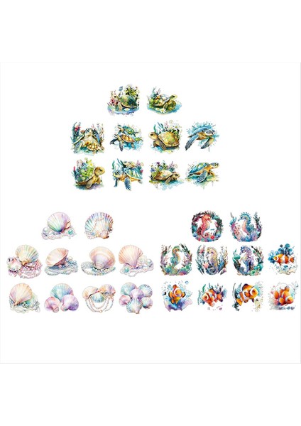 Kızlar Için 30 Adet Deniz Hayvanı Çıkartma (Yurt Dışından)