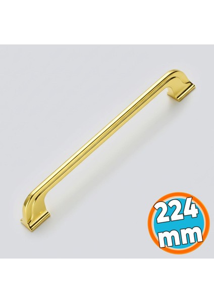 Mobilya Mutfak Dolabı Çekmece Dolap Kulpu Kulbu Metal Kulpları Gold Altın (224 mm - 22.4 Cm)